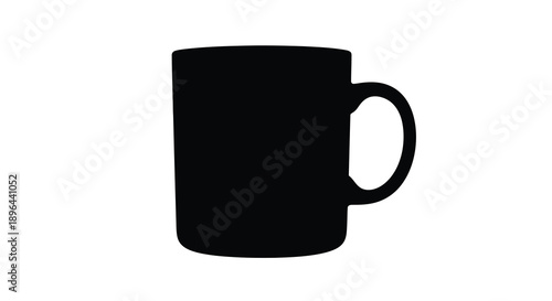 Simple black mug illustration against a white background silhouette