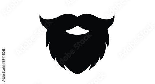 Black silhouette of a man s beard and mustache silhouette