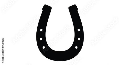 A simple black horseshoe shape a distinct silhouette