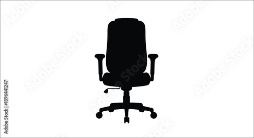 Black office chair isolated on a white background silhouette