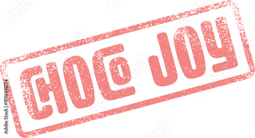 Delightful CHOC JOY red distressed rubber stamp adds a sweet vintage appeal to any visual