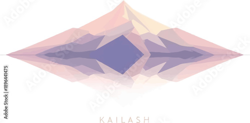 Flat vector illustration of Mount Kailash