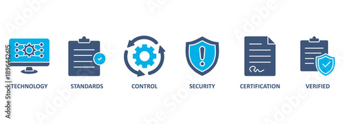 ISO27001 banner web icon vector illustration concept for information security management system (ISMS) with an icon of technology, standards, control, security, certification, and verified 