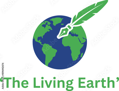 The Living Earth globe slogan typography t-shirt design vector illustration for environmental protection eco activism nature care and sustainability projects on transparent background.