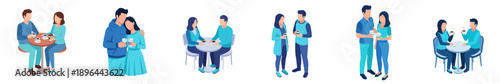 Simple Flat Illustration Couple on a Date and Relationships