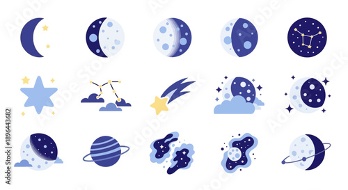 Celestial Objects and Space Elements Collection.