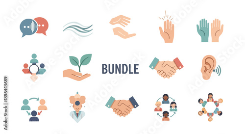 Bundle of Business and Social Interaction Icons.