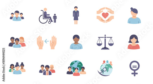 Diverse group of people icons representing human rights and social equality.
