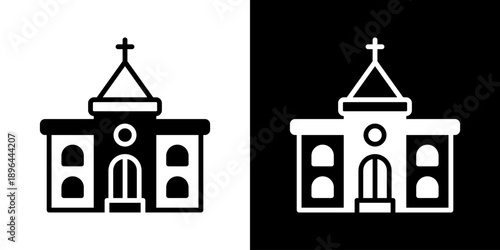 Church Icon Of Mixed Black And White Style