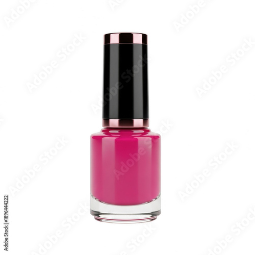 Bottle of pink nail polish on white background isolated on transparent background