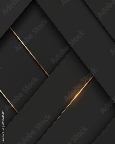 luxury abstract black background with soft gold geometric light