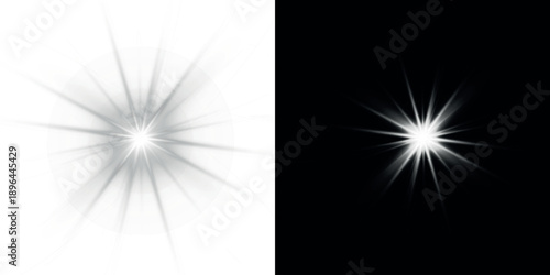 Png white star light, sparkle. Yellow light effect. Shining light with yellow gold color. Png spotlight spark.Vector transparent sunlight special lens flare light effect