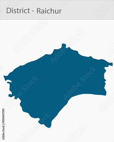 Raichur_Map detailed map illustration graphic for educational reference, geographic visualization, design layouts, presentations, digital media and pr