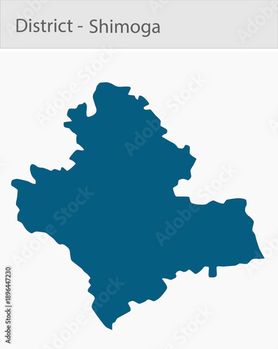 Shimoga_Map detailed map illustration graphic for educational reference, geographic visualization, design layouts, presentations, digital media and pr
