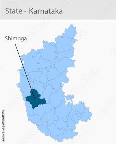 Shimoga-Karnataka_Map detailed map illustration graphic for educational reference, geographic visualization, design layouts, presentations, digital me