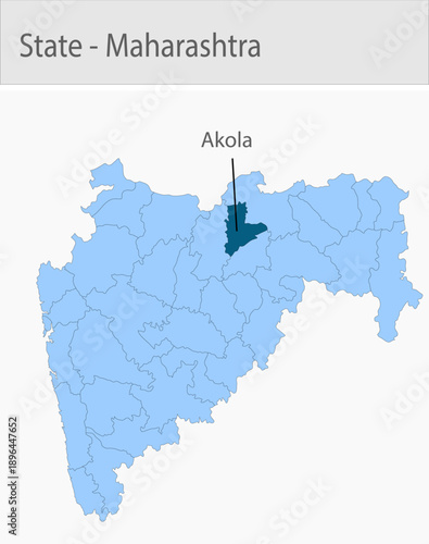 Akola-Maharashtra_Map detailed map illustration graphic for educational reference, geographic visualization, design layouts, presentations, digital me