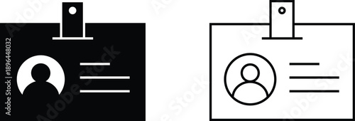 ID Card Icon in 2 style vector Illustration for Business, Office, Employee, and Identity Card Design.