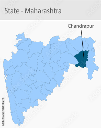 Chandrapur-Maharashtra_Map detailed map illustration graphic for educational reference, geographic visualization, design layouts, presentations, digit