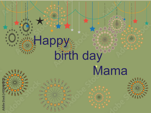  happy birth day floral background with text