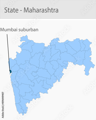 Mumbai_suburban-Maharashtra_Map detailed map illustration graphic for educational reference, geographic visualization, design layouts, presentations,