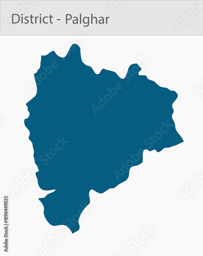 Palghar_Map detailed map illustration graphic for educational reference, geographic visualization, design layouts, presentations, digital media and pr