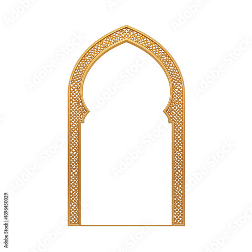 Decorative Arch Design With Intricate Patterns Displayed on a Plain Background