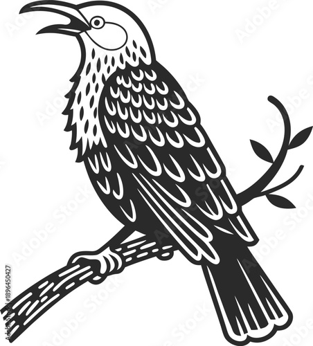 Nightingale icon silhouette illustration