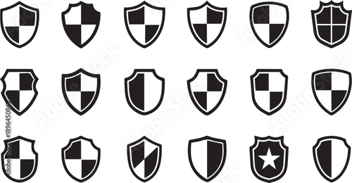 Shield and Protection Badge Icons Set
