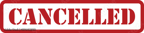A bold red cancelled stamp appears on a clean white background, indicating an official revocation or termination