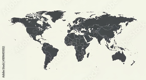 World map illustration with country borders