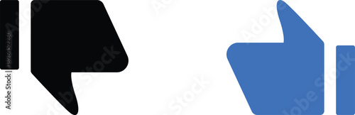 Like and dislike icon thumbs up and down vector Illustration Isolated on transparent background.