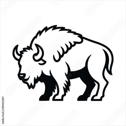 Black and white goat head silhouette minimalist line art design
