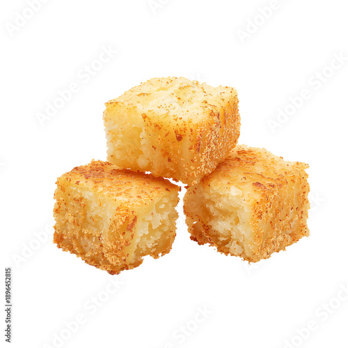 Warm and Crispy Cornbread Squares Served on a Plain Background During a Casua...