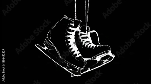 Ice Skates Hanging: Winter Sport Equipment