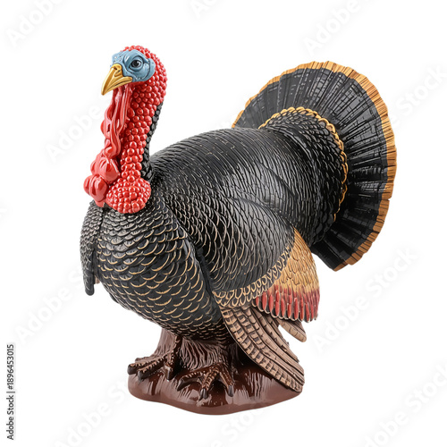 Turkey Figurine on Display for Decoration in a Home Setting for Holiday Season