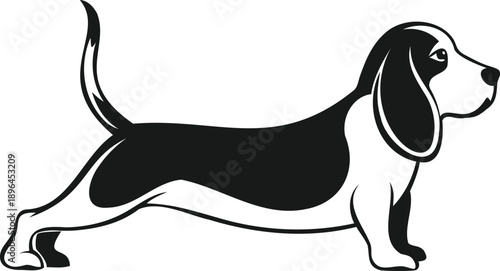 Basset hound silhouette, Basset hound outline, Basset hound shape, Basset hound icon, Hound silhouette, Hound outline, Hound shape,  Pet silhouette, Pet icon,  Puppy silhouette, Animal silhouette