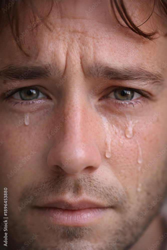 Fototapeta premium Extreme close-up of human eyes expressing deep emotion