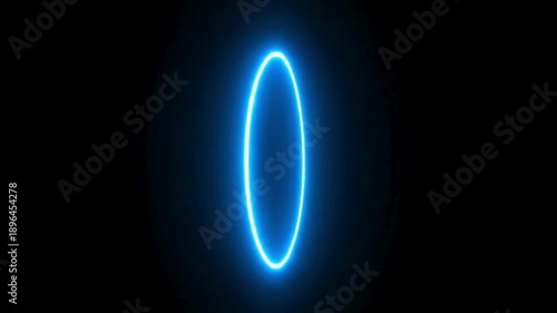 A vibrant electric blue portal against a captivating deep black backdrop, creates a striking visual of technology and light, symbolising possibilities.