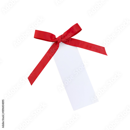 Gift Tag With Red Ribbon for Special Occasions and Events in Simple Design