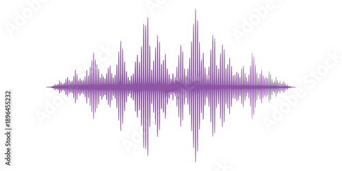 Purple sound wave graphic on a white background