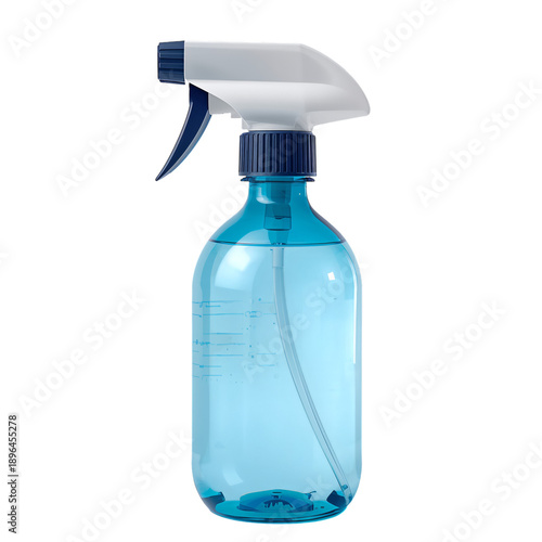 Bottle With Blue Spray Nozzle for Cleaning Tasks in Home and Garden