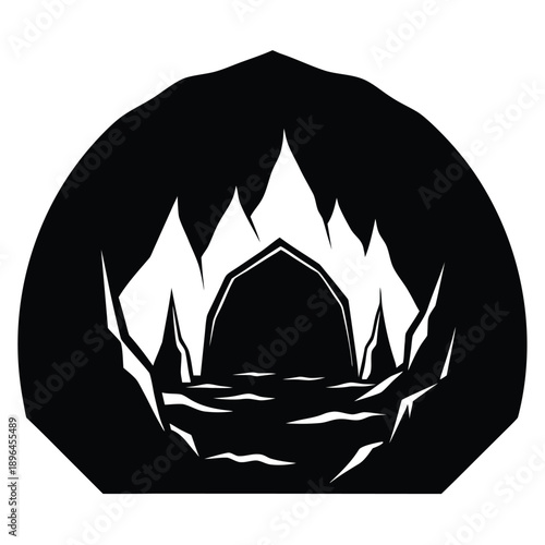 cave vector icon on white background