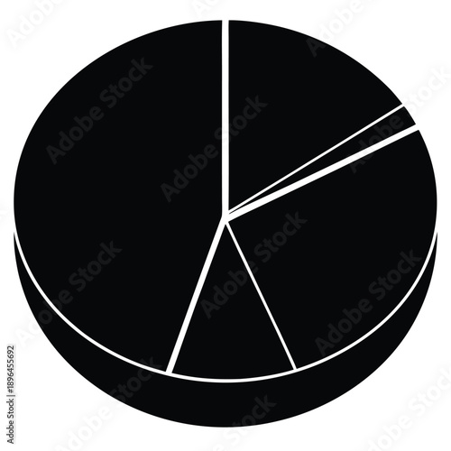 chart pie icon on white background