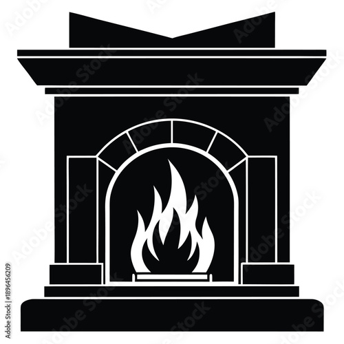 fire place icon on white background