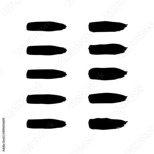 Hand Drawn Black Paint Brush Icon Set - Editable Vector Tools for Artists