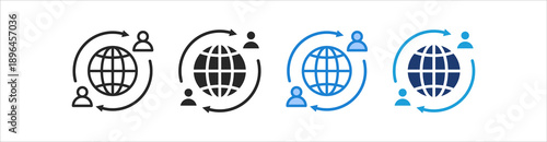 Outsourcing Icon Set Multiple Style Vector Collection