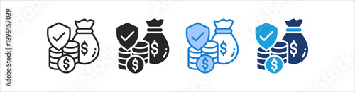 Insurance Icon Set Multiple Style Vector Collection