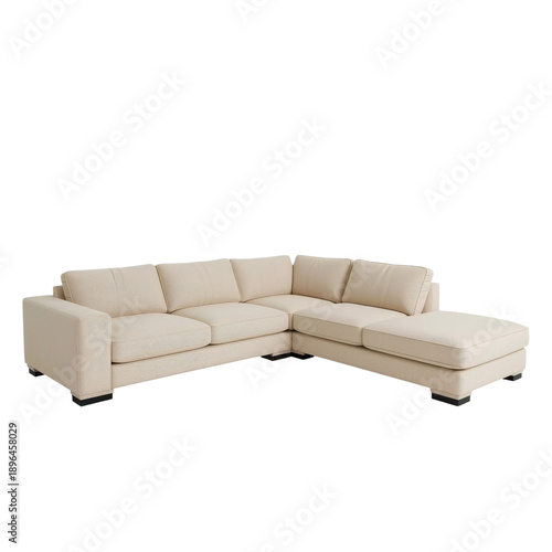 Plush Sectional Sofa Placed in a Bright Living Room With Natural Light During...