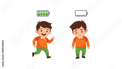 фотографія Boys Running with Thought Bubbles