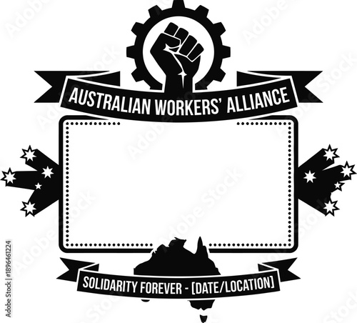 Labor rights protest sign vector template design